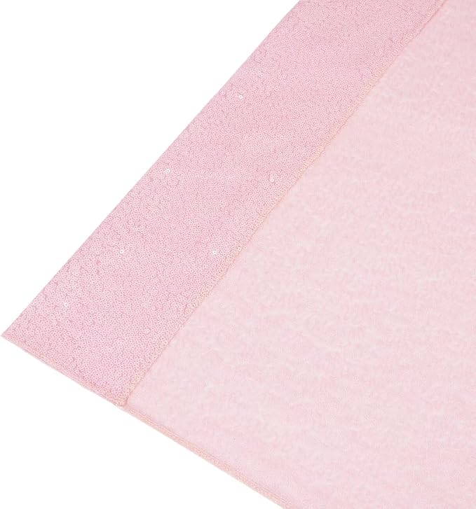 Eternal Beauty Sequin Backdrop Curtains, 2x8 Ft-2 Panels Pink Back Drop for Mother's Day Shimmer Photography Party Wedding Birthday Decor