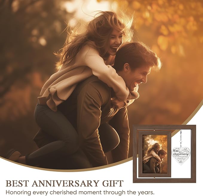 4 Year Anniversary Picture Frame Gifts for Him Her Couple Men Women Husband Wife Boyfriend Girlfriend, 4th Anniversary Wood Gift, Best 4 Year Anniversary Wedding Gift, Four Year Fourth Anniversary