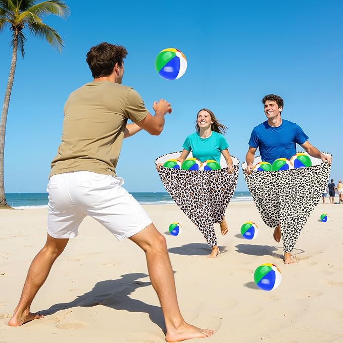 Granny Pants Outdoor Game, 2PCS Granny Pants Game with 8 Bouncy Balls & 1 Air Pump (Random Colors), Big Pants Beach Ball Game Granny Pants Yard Game for Adults and Family Group Activities