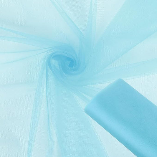 Light Blue Tulle Tape Roll 54 Inch x 10 Yards for DIY Crafts Weddings Sewing DIY Projects Gift Wrap and More - Multiple Colours of Tulle mesh