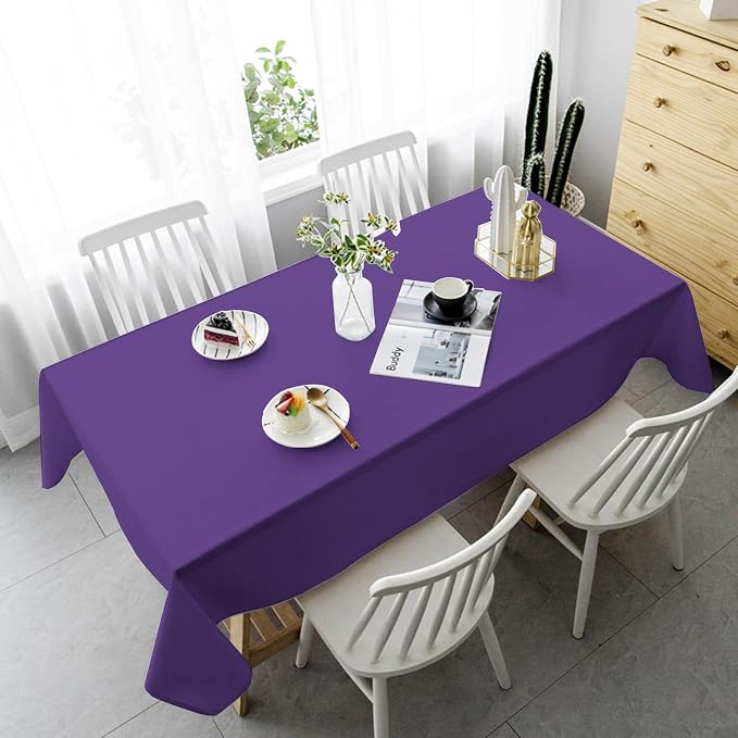YMHPRIDE 6 Pack Purple Tablecloth 60 x102 inch Polyester Table Cloth for 6 Foot Rectangle Tables, Stain and Wrinkle Resistant Washable Fabric Polyester Table Covers for Wedding Party Banquet