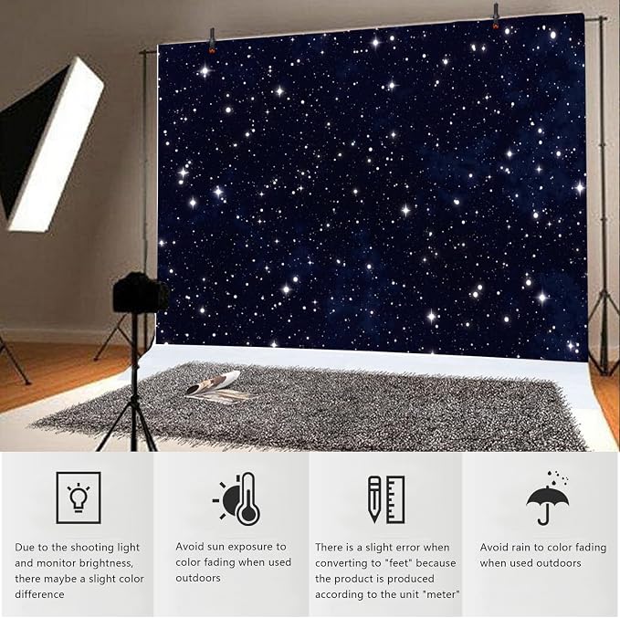 YongFoto Night Sky Stars Backdrop 10x5ft Universe Space Starry Galaxy Stars Photography Background Birthday Wedding Baby Shower Party Banner Decorations Photo Studio Booth Props Portrait Photoshoot