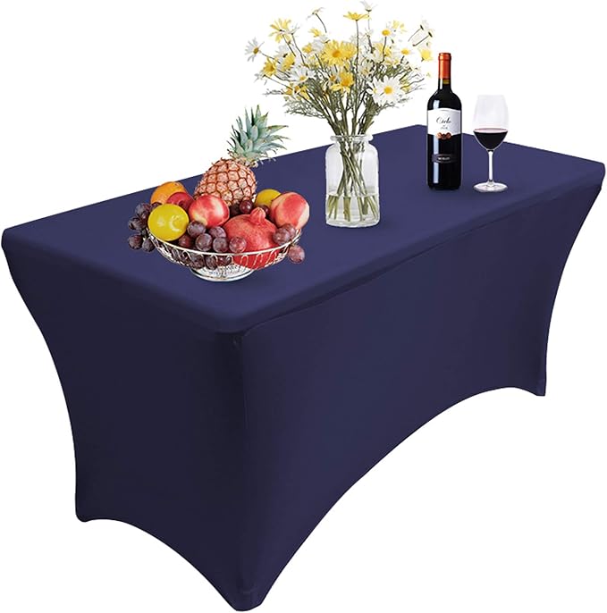 RELIANCER 1 Pack Stretch Spandex Table Covers for Rectangular Tables,4FT Elastic Fitted Tablecloth,Universal Rectangular Table Cloth Protector for Outdoor Party,Wedding,Bar,Birthday,Banquet,Events