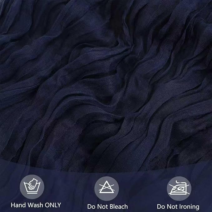 10 Pack Navy Blue Cheesecloth Table Runner 10FT Boho Gauze Fabric Cheese Cloth Table Runners for Wedding ,Party,Baby Shower, Bridal Party, Rustic Farmhouse and Table Decorations