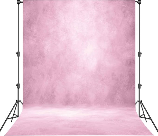 Abstract Professional Photography Backdrop for Portrait Photo Props Booth Background Photoshoot Studio with Polyester Fabric Roller Pocket on Top (8x12ft,Light Pink,No Stand)
