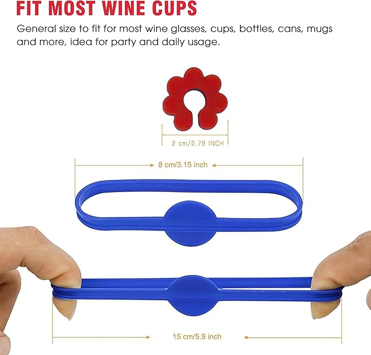 24-Pack Wine Glass Markers – Drink Markers & Glass Tags for Cocktail, Champagne, and Bottle Identification – Perfect for Bar Parties, Events, or Home Use