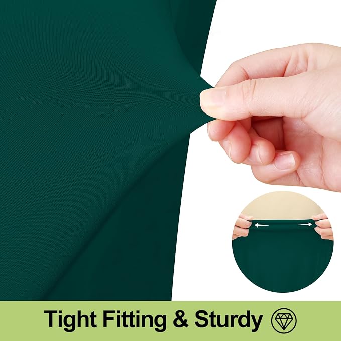 Smiry Spandex Tablecloth, Elastic Fitted Stretch Tablecloth for 6FT Rectangle Tables, Waterproof Washable Table Cover Skirt for Outdoor, Wedding, Banquet & Parties (Blackish Green, 72Lx30Wx30H Inch)