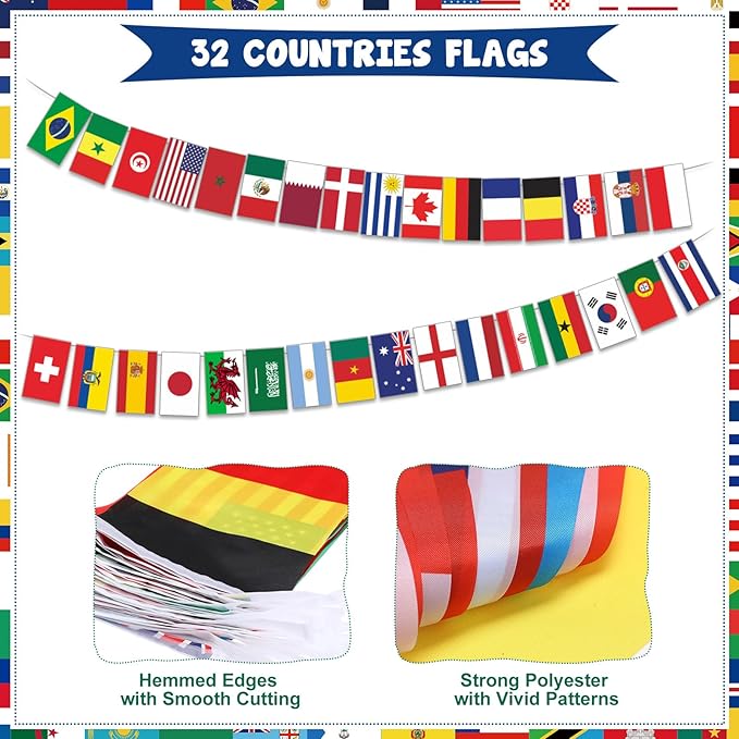Pasimy 15 Pcs International World Flags Decorations Around The World Hanging Paper Fans Country Flags Banner Bunting Paper Pompoms Honeycomb Ball for Around The Nation Classroom Sport Supplies
