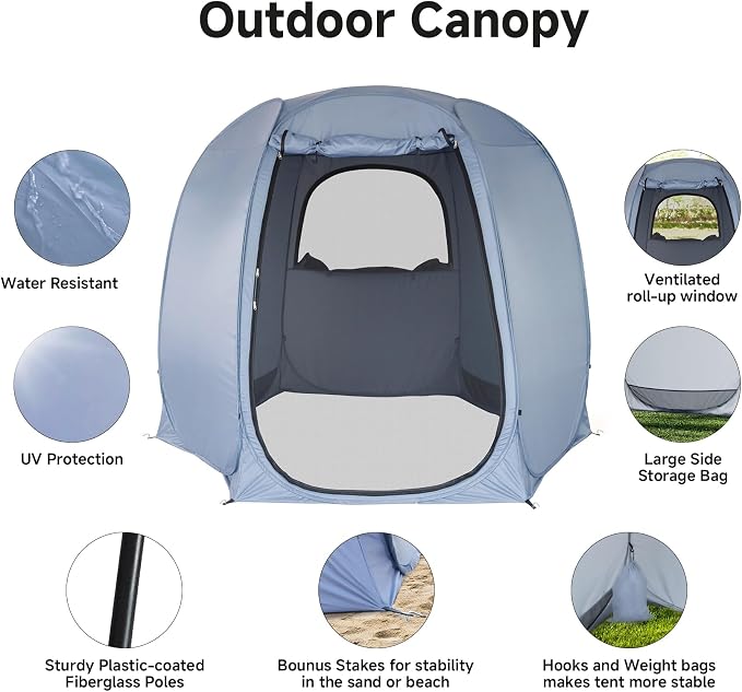 Alvantor® Pop Up Screen Tent House Room Instant Outdoor Camping Canopy Sun Shelter Gazebo for Patio, Backyard & Deck, Privacy Tent(2-10 People, 8'x8' 10'x10' 12'x12')