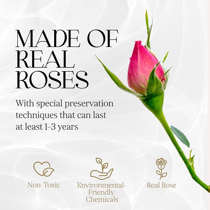 GLAMOUR BOUTIQUE 7 Flower Forever Heart Shape Box, Mothers Day Gift For Mom, Eternal Preserved Roses Gift for Her, Flowers bouquet, For Birthday, Anniversary, Girlfriend - Pink