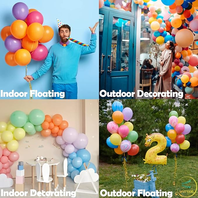 AFTERLOON® Biodegradable Balloons 24 pcs Baby Blue 12 Inch, Matte Color Thickened Extra Strong Latex Helium Float, Colorful Bulk Color ballon baloon Globos Para Decoration De Fiestas Kids
