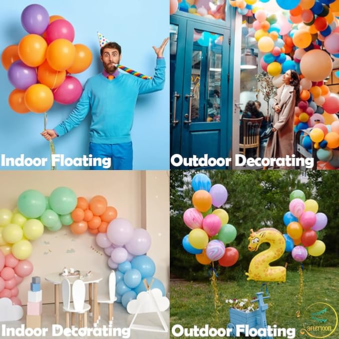 AFTERLOON® Biodegradable Balloons 112pcs Sand White Different Sizes 18" 12" 10" 5" Balloon Garland Arch Kit perfect for Birthday Party Decoration, Graduation, Baby Shower, Wedding and Anniversary