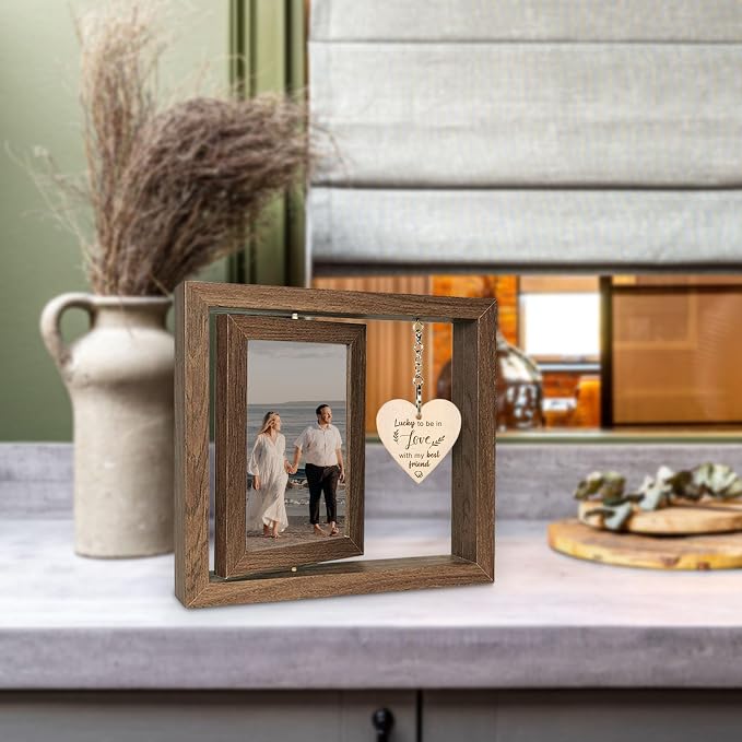 EYITUPC I Can't Say I Love You Enough - So This is Your Reminder Rotating Picture Frame, Sentimental I Love You Reminder Gifts for Girlfriend Boyfriend Her Him (Display 2 4x6)