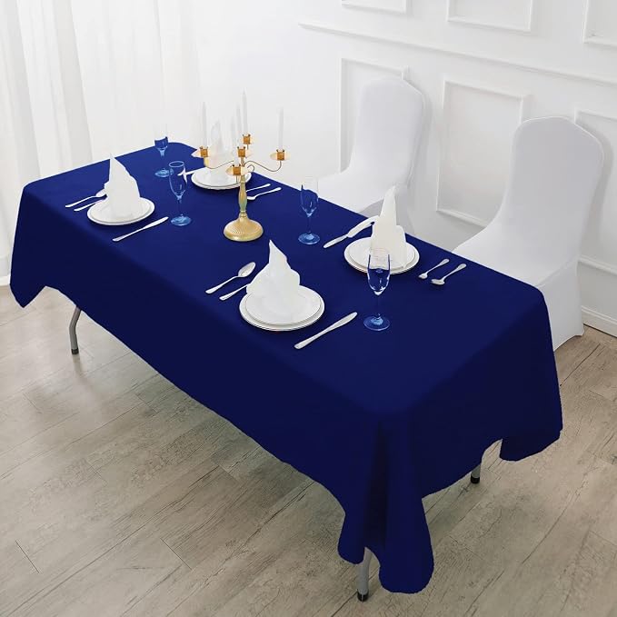 6 Pack Royal Blue Tablecloth 90 x 156 Inch Table Cloth for 8 Foot Rectangle Tables, Wrinkle Resistant Washable Polyester Fabric Table Covers for Party, Wedding,Dining,and Banquet