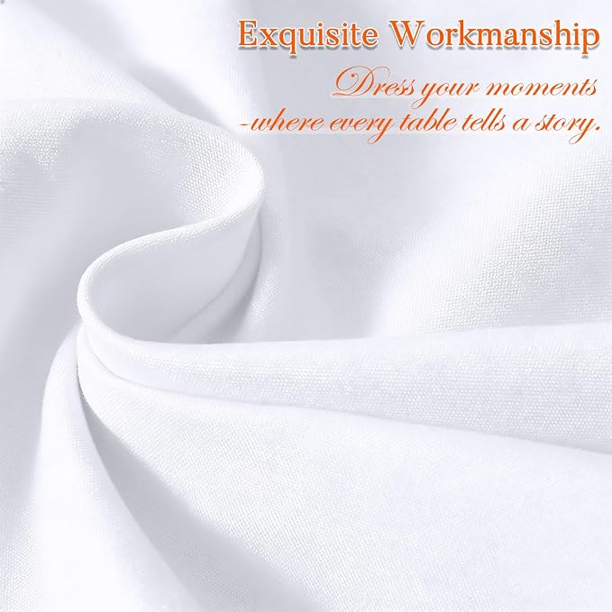 10 Pack White Square Tablecloth 54x54 Inch White Table Cloth, Wrinkle Resistant Washable Tablecloth Square Polyester Fabric Table Covers for Party Banquet Wedding Buffet