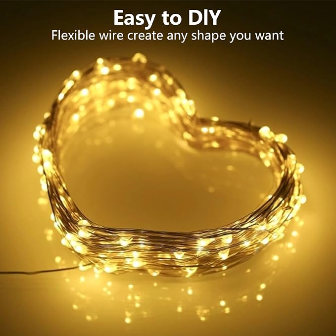 YEGUO Fairy Lights Battery Operated, 6 Packs Each 16ft 50 LED String Lights, Christmas MIni Lights Indoor for Bedroom Wedding Party Holiday Gift(Warm White)