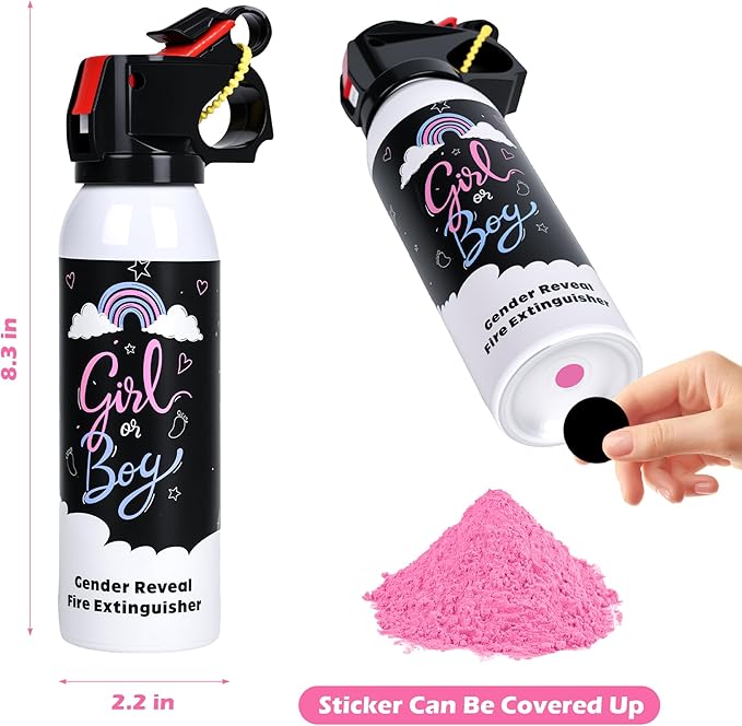 Baby Gender Reveal Fire Extinguisher; Colorful Smoke Powder Spray; 100% Safe and Eco-Friendly Gender Reveal Party Idea (100g pink 2pcs)