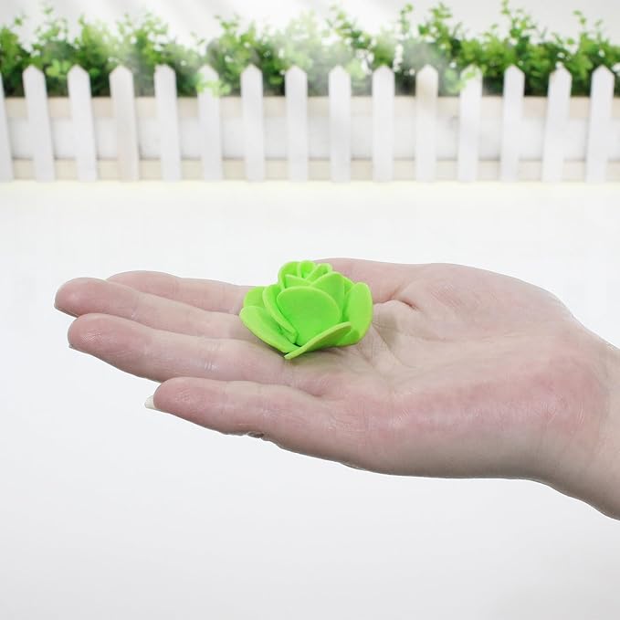500 Pcs 1.4 Inch Mini Artificial Flowers Head Bulk 5 in 1 Set Faux Foam Fake Small Rose Tiny Baby Flores Bouquet Cake Gift Home Decoration DIY Craft (Coral Red, Green, White Mixed)