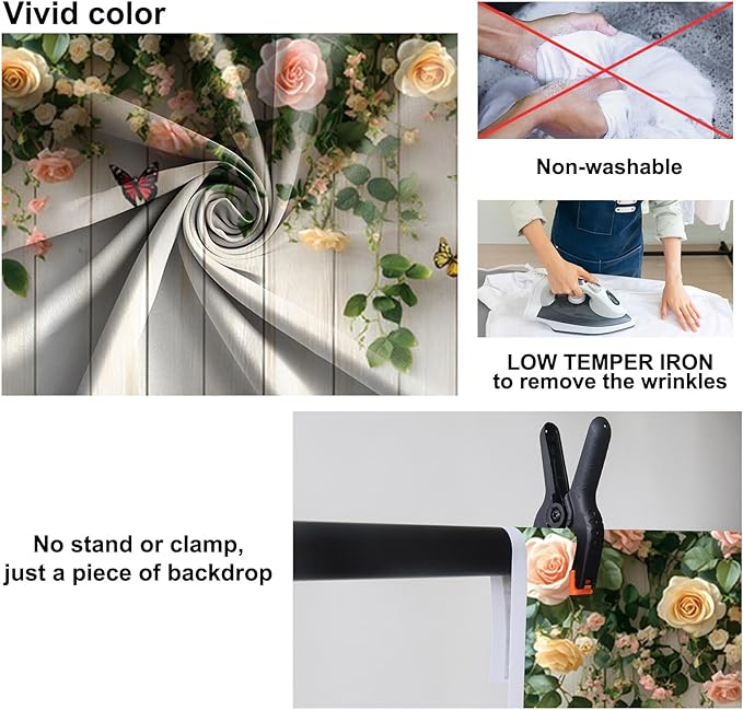 Baocicco 20x10ft Wooden Flower Backdrops for Photography Spring Botanical Green Leaf Butterfly Farmhouse Background for Engagement Bridal Shower Baby Shower Birthday Wedding Party Decoration Supplies
