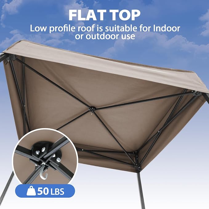 EAGLE PEAK 4x4 Pop Up Changing Tent, Flat Top Changing Room, Brown | Portable, Privacy Tent, Pool Cabana, Dressing Room, Shower & Toilet Use, Opaque Fabric, Instant Setup, Photoshoots, Camping