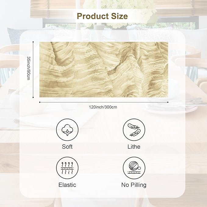 6 Pack Beige Cheesecloth Table Runner 35x120 Inch 10Ft Rustic Gauze Cheese Cloth Table Runner Sheer Cheesecloth Table Runners for Wedding Party Bridal Shower Decoration