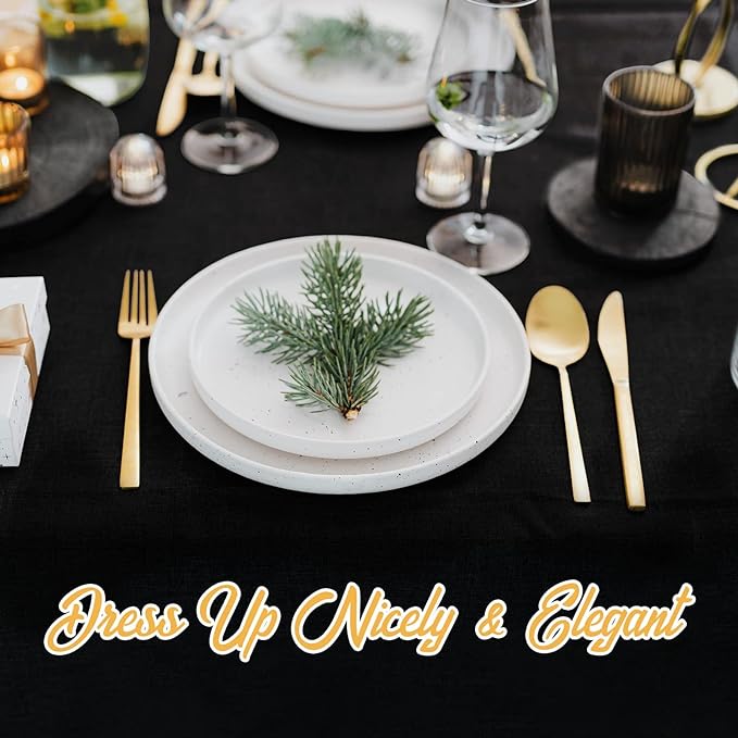 BRILLMAX 6 Pack Black Tablecloths 60 x 102 Inch for 6ft Rectangle Tables - 150 GSM Polyester Fabric, 15" Standard Drop, Water, Stain & Wrinkle Resistant Cloth Cover for Wedding Banquet Dining Buffet