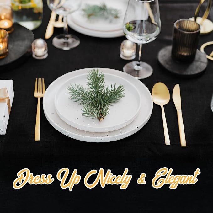 BRILLMAX 8 Pack Black Tablecloths 60 x 102 Inch for 6ft Rectangle Tables - 150 GSM Polyester Fabric, 15" Standard Drop, Water, Stain & Wrinkle Resistant Cloth Cover for Wedding Banquet Dining Buffet