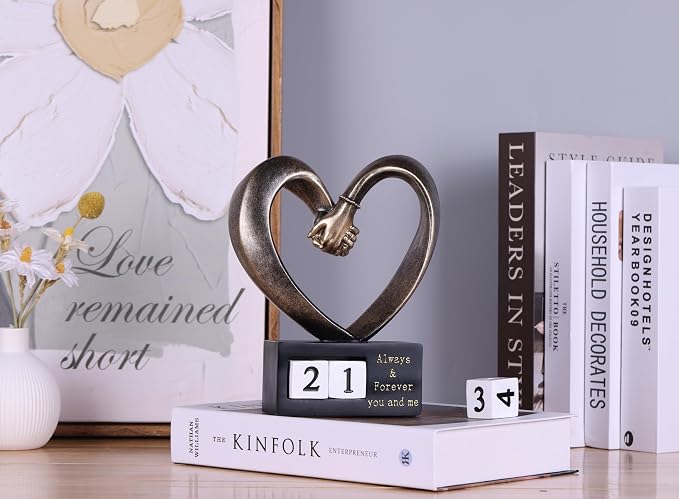 WUBIANJIE Wedding for Couple Couples Heart, Heart Decoration Gift for Her and Him, Marriage Gifts,1st to 50th Or 60th Anniversary, Coffee Table Decor Office Living Room Bedroom Decorations.