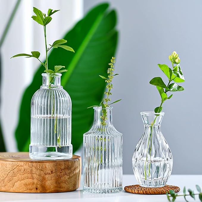 Glass Bud Vase Set of 32 pcs,Bud Vases in Bulk,Small Vases for Centerpieces, Mini Flower Vase Bulk for Rustic Wedding Home Table Decorations