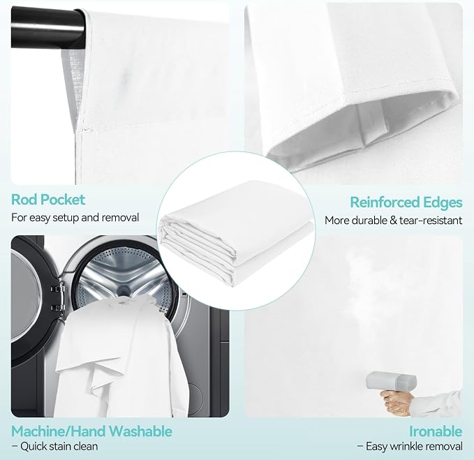 EMART Portable Photography Backdrop Stand Kit 8.5 x 10 ft with 10 x 12 ft White Backdrop, Adjustable Background Support System for Photo Video Studio, Photoshoot, Party, Live Game, Interviews