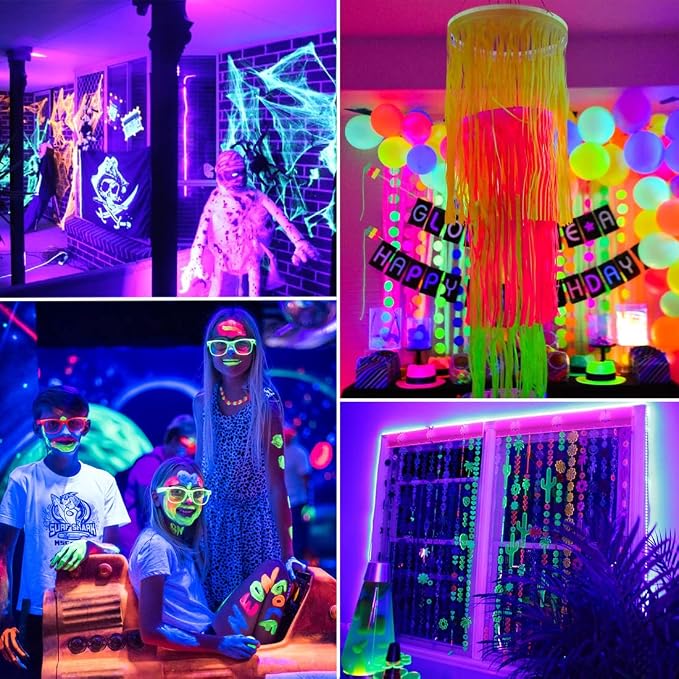 TigQiang Black Light Strip, 20M/66ft Flexible LED Light Strip Kit, 1200 Lamp Beads, 12V Black Light, Non-Waterproof for Indoor Fluorescent Dance Party, Stage, Birthday, Weeding Dark Party