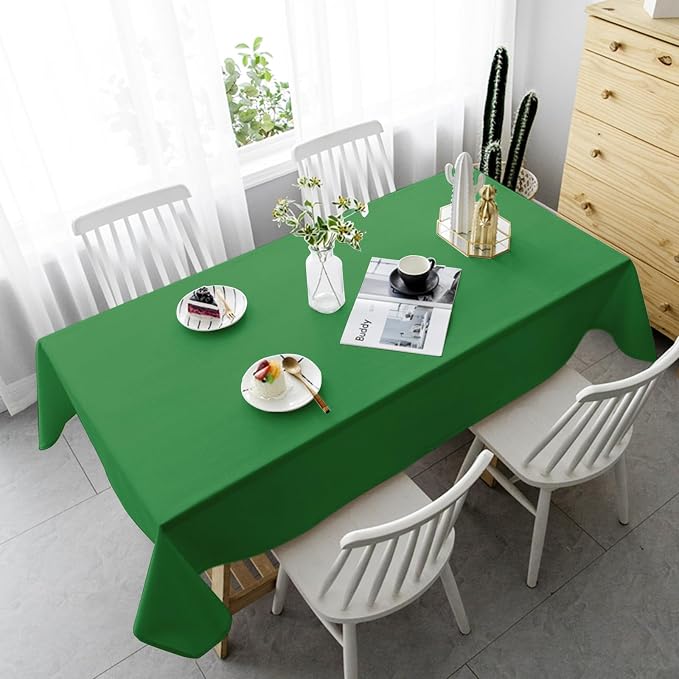 6 Pack Tablecloth 60 x 102 inch Polyester Table Cloth for 6 Foot Rectangle Tables,Stain and Wrinkle Resistant Washable Fabric Table Covers Polyester Green Table Clothes for Wedding,Party,Banquet