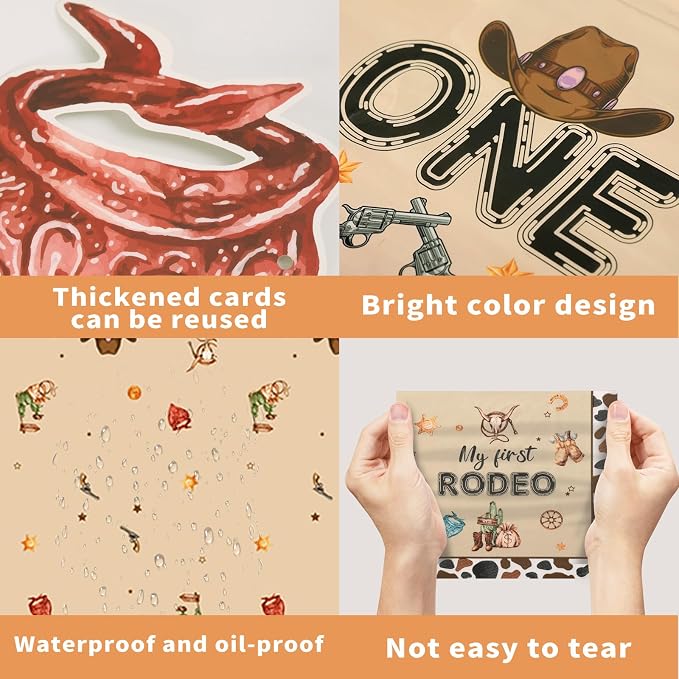 My First Rodeo Decorations Boy, 1st First Rodeo Birthday Plates Serves 16, 1st Birthday Decorations Boy, One Year Old 1 Year Old Western Cowboy Party Decor