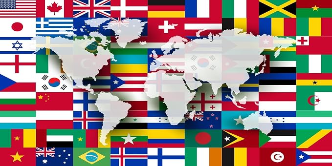 BELECO 20X10ft Fabric World Flags Backdrop World Map International Flag Country Flags Background for Themed Party Decorations Home Decor Photo Booth Studio Props
