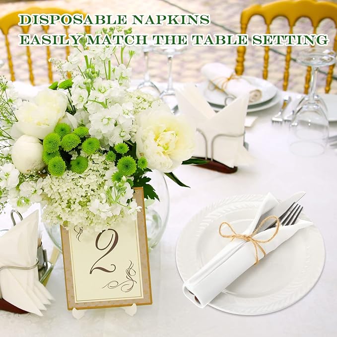 Colarr 2000 Pcs Paper Hand Towels Bathroom Guest Towels, 12" x 17" Disposable Paper Napkins Guest Decorative Dinner Hand Napkin for Wedding Holiday Cocktail Party (White)