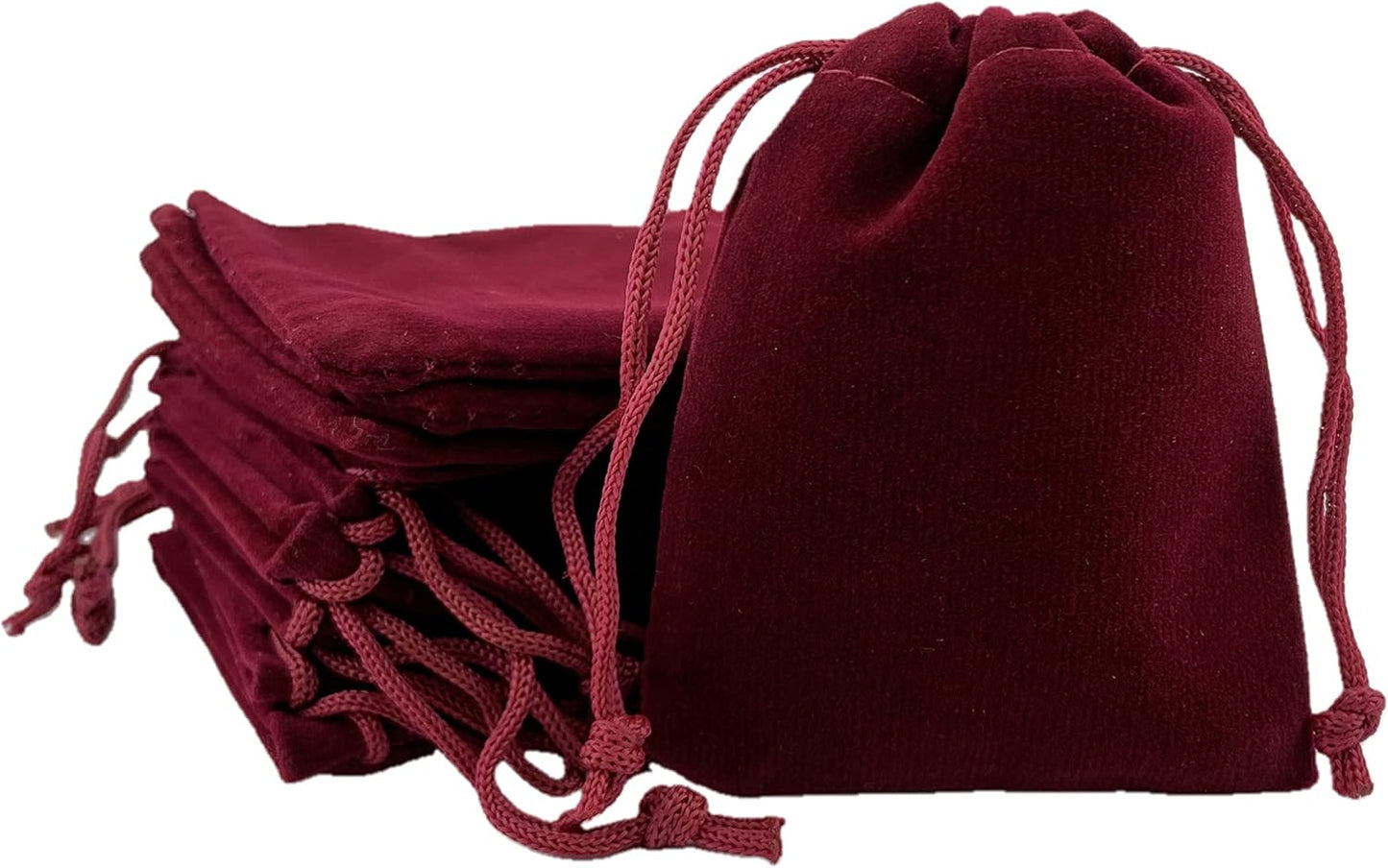 Palmhomee Pack of 48 3x4 Inch Velvet Drawstring Bags Gift Bag Velvet Pouch For Jewelry Wedding and Party Favor (Bungundy)