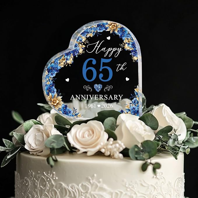 65th Wedding Anniversary Acrylic Cake Topper, 65 th Anniversary Decorations, 65 Wedding Topper, 65 Years Of Married Gifts (65th Anniversary 2026)