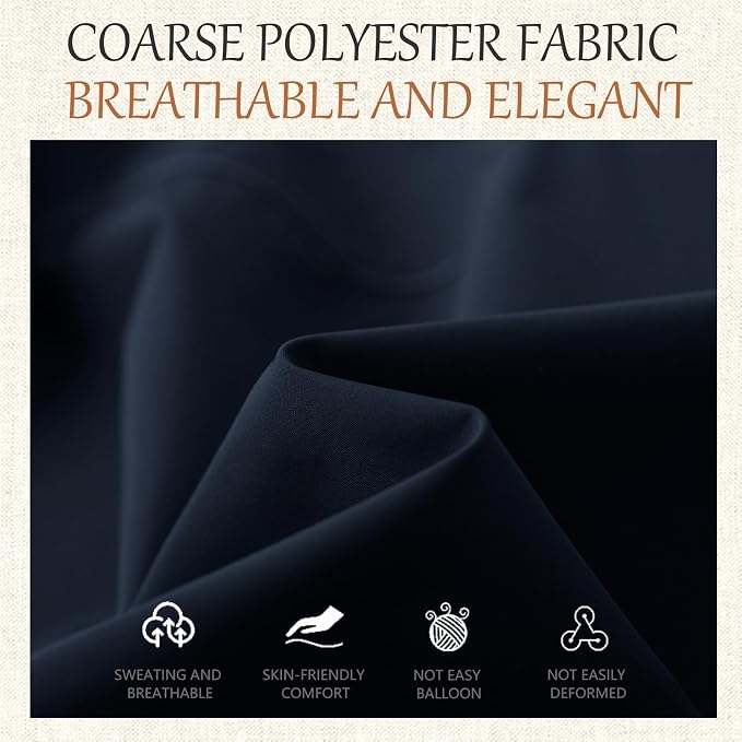 70x120 Table Cloth - 6 Pack Rectangular Black Washable Stain and Wrinkle Resistant Polyester Table Cover for Dining Tables, Various Parties and Camping (Navy Blue)