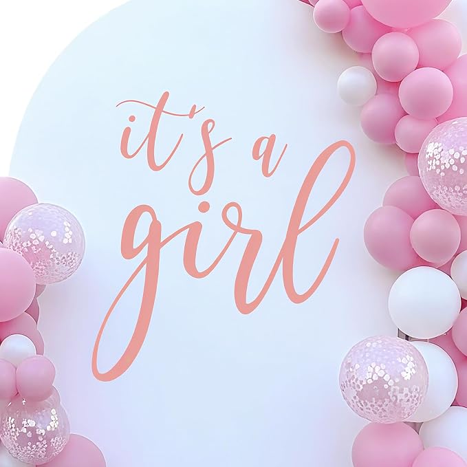 It’s A Girl Baby Shower Decorations - It’s A Boy Sign, It’s A Girl Decal Sign for Balloons Arch Backdrop, Pink First Birthday Decorations for Girls, One Year Old Wall Decor, 1St Party Supplies