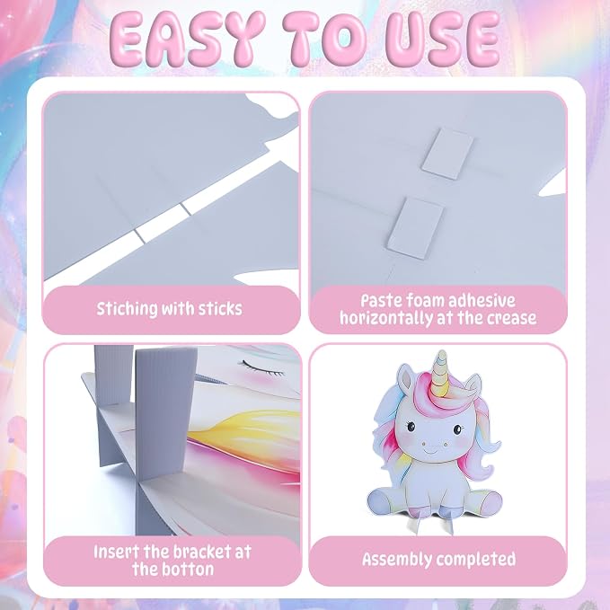 Large Unicorn Party Cutouts - 2Pcs Unicorn Party Decoration Set 30 inch Rainbow Unicorns Cardboard Stand Sign for Girls Birthday Baby Shower Photo Booth Prop