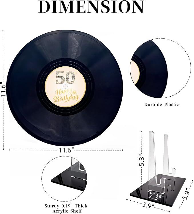 ReeGii Vinyl Record Guest Book for Birthday Decorations - Large 11.6"x11.6" Birthday Party Sign Poster with 12 Pens,Unique Keepsake Gift for Friends and Family