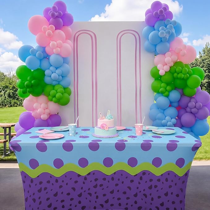 Frienda 1 Pcs Monster Birthday Party Tablecloth Decorations Milk Silk 71 x 30'' Monster Table Cloth Rectangle Table Cover for Cartoon Birthday Baby Shower Decorations