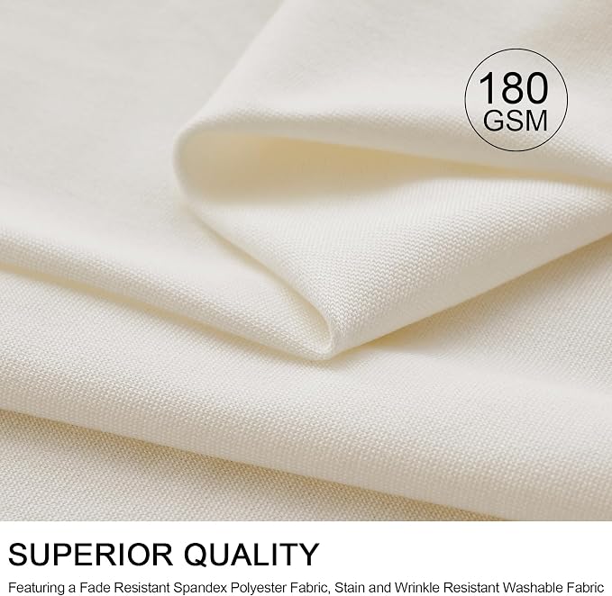 Outpain 6ft Spandex Table Cloth for Standard Folding Tables-4Pack Ivory Table Cloth Table Protector for Party, Wedding, Cocktail, Banquet, Festival