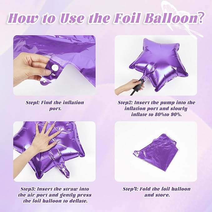 Pink and Purple Butterfly Birthday Decorations with Pastel Purple Pearl Pink Confetti Foil Balloons Tablecloth Backdrop Banner for Butterfly Birthday Party Decorations for Women
