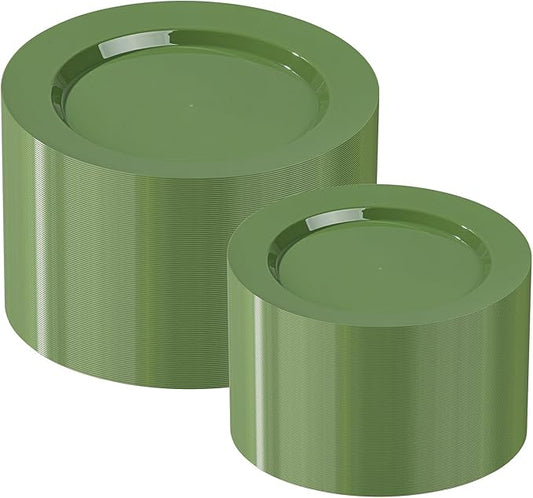 I00000 200 Pcs Green Plastic Plates, St. Patrick's Day Disposable Plates Include 100 Dinner Plate 10’’ & 100 Dessert Plate 7’’ Perfect for St Patrick's Day Party