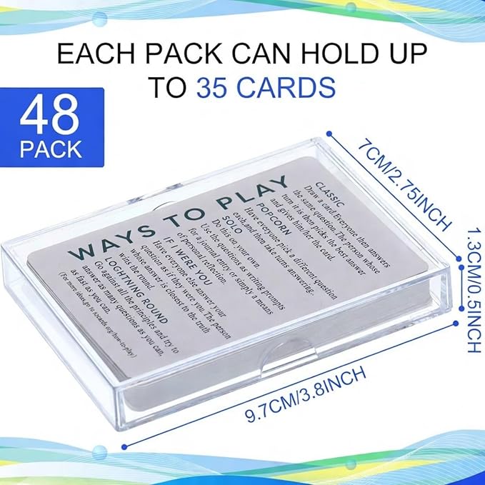 Zonon 6 Pieces Clear Deck Case, Card Organizer Compatible with MTG TCG Plastic Playing Card Case baseball Trading Deck Collection Box Holder for Game Cards Storage
