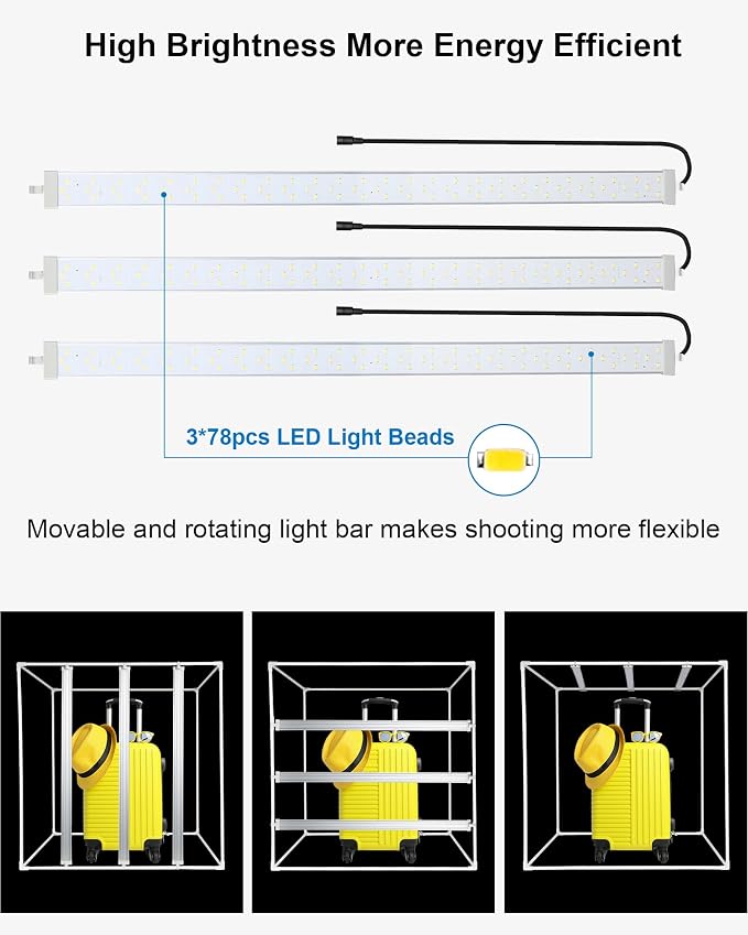 PULUZ 31” Large Photo Light Box, Light Box Photography with 234 LEDs, CRI 95+, 4 PVC Backdrops, Portable Shooting Tent for Product Photos