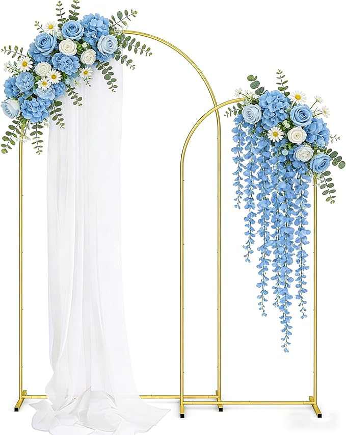 Metal Arch Backdrop Stand 7.2FT+6FT: Wedding Arch Frame for Ceremony Balloon Arch Stand for Birthday Anniversary Wedding Party Baby Shower