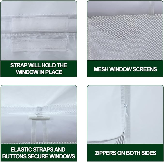 Eurmax USA Full Zippered Walls for 10 x 20 Easy Pop Up Canopy Tent,Enclosure Sidewall Kit with Roller Up Mesh Window and Door 4 Walls ONLY,NOT Including Frame and Top（Black）