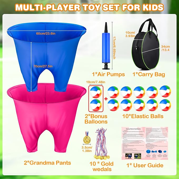 Granny Pants Yard Game for Kids & Adults- Giant Outdoor Carnival Game for Family Parties, Company Team Building, Backyard, Lawn Reunion Fun